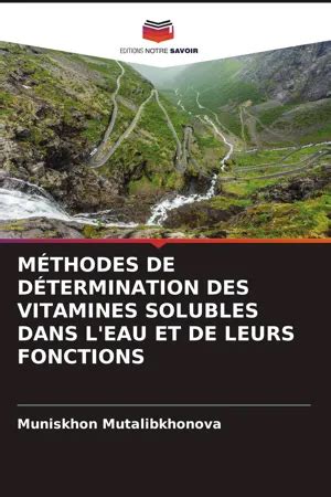 PDF MÉTHODES DE DÉTERMINATION DES VITAMINES SOLUBLES DANS L EAU ET