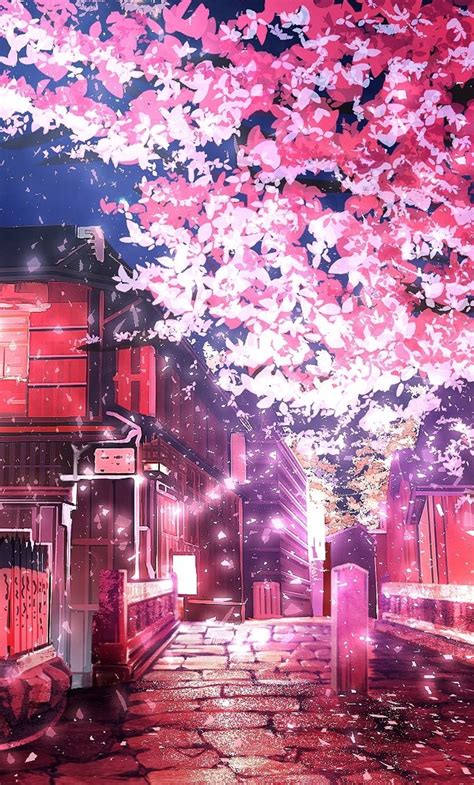 Pink Anime Tree Wallpaper