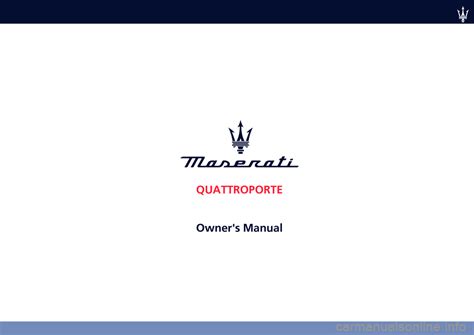 Maserati Quattroporte Owners Manual Pages