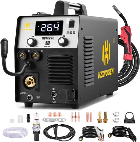 HZXVOGEN 5 In 1 MIG Welder Plasma Cutter Combo Gas MIG Gasless MIG