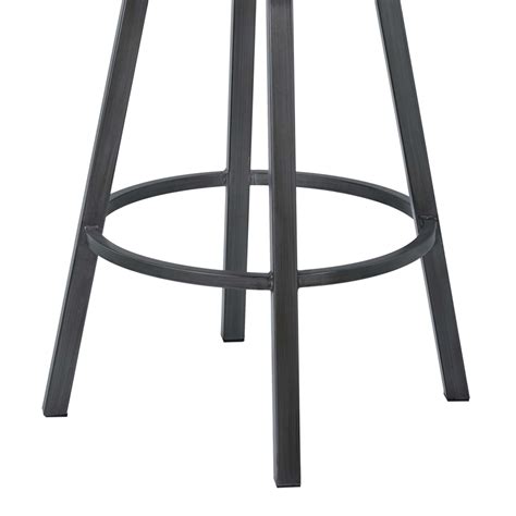 Nova 30 Bar Height Metal Swivel Barstool In Ford Black Pu Mineral