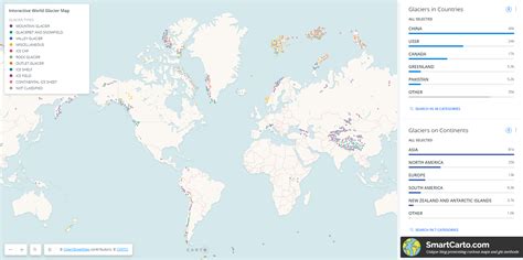 World Glacier Map based on The World Glacier Inventory from NSIDC : MapPorn