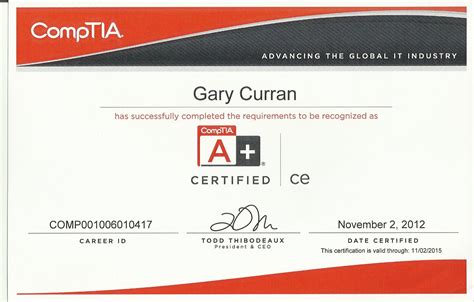 Comptia A Technician 2009 Certificate 2013 Curran Electrical