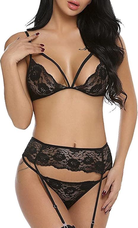 Vicsec Completino Intimo Pezzi Donna Sexy Lingerie Pizzo Floreale