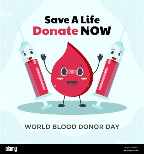 world blood donor day illustration. Save a life, donate now Stock