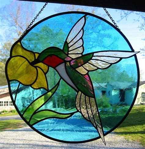 Hummingbird Stained Glass Round Patterns Glass Designs