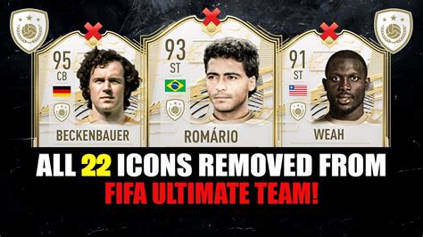 All 22 ICONS REMOVED From FIFA Ft Beckenbauer Romario Weah