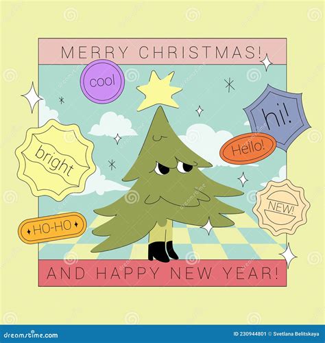 Weird Christmas Tree Illustration Stock Vector - Illustration of cute, festive: 230944801