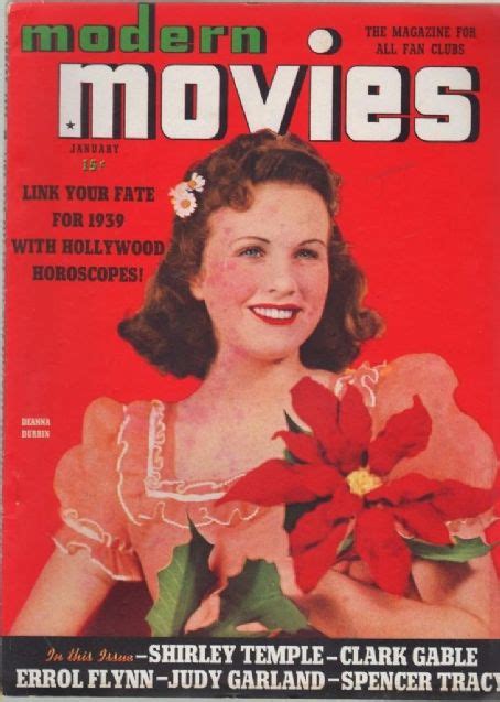 Deanna Durbin Modern Movies Magazine January 1939 Cover Photo United States