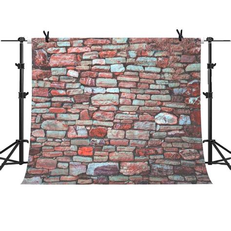 Hellodecor X Ft Retro Brick Wall Backdrop Grass Red Theme Background