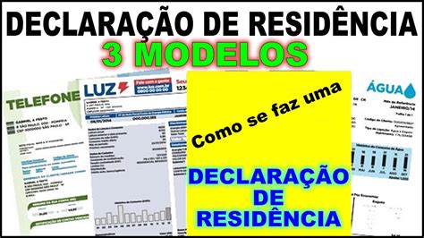 Como Fazer Uma Declara O De Resid Ncia Modelos De Comprova O De