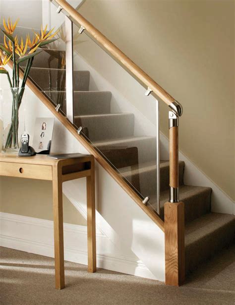 S Vision Glass Balustrade System Oak Handrails Stair Banister