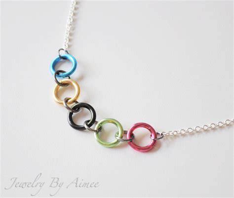 Items Similar To Olympic Rings Games Inspired Necklace On Etsy