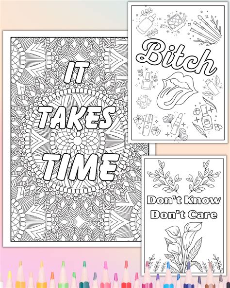 Funny Adult Colouring Pages A4 Printable Sassy Colouring In Etsy