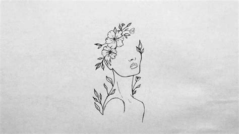 Girl and Flowers • Aesthetic Drawing Tutorial - YouTube