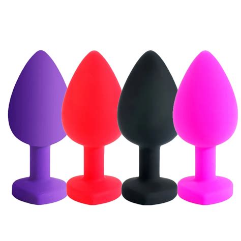 Anal Plug Butt Vibrator Women Men Soft Silicone Heart Round Shaped