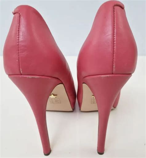 KURT GEIGER WOMENS Pink Stiletto Heel Peep Toe Court Shoes Size 6 Uk Eu