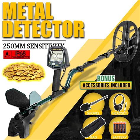 Heavy Duty Metal Detector With 10 Inch 7 8 KHz Waterproof Coil Gold