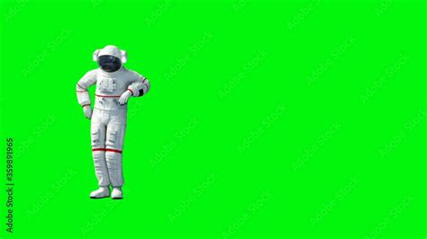 Funny Astronaut Dancing Green Screen Realistic 4k Animation Stock