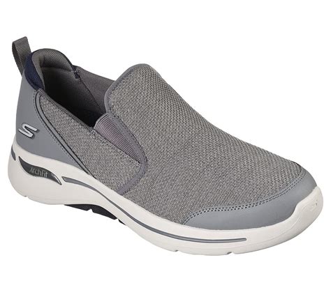 Skechers Charcoal Navy Go Walk Arch Fit Goodman Mens Slip On Shoes Style Id 216183 India