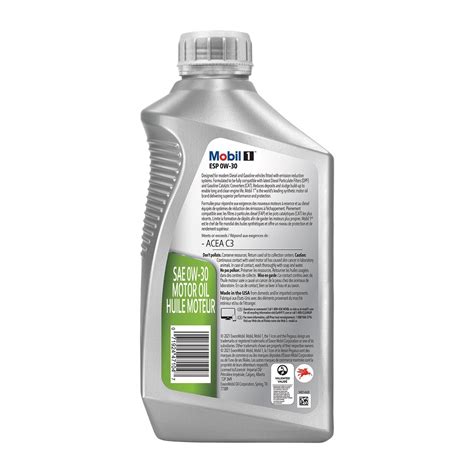 Mobil 1 ESP Standard Full Synthetic Engine Oil 0W 30 1 Quart