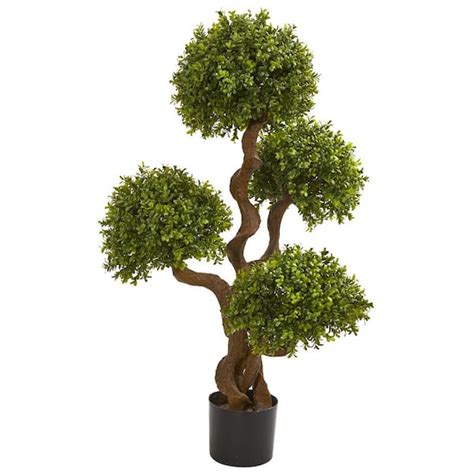 Nearly Natural 35 Ft Four Ball Boxwood Artificial Topiary Tree 9159 The Home Depot