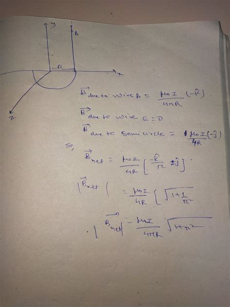 A Straight Wire Carrying Current Of A Is Bent Into A Semi Circular