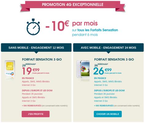 Bouygues Propose 10 Euros Sur Les Forfaits Sensation 4G