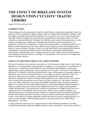 Fillable Online Effect Of Bike Lane System Design Upon Cyclists Traffic