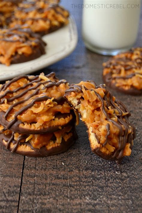 No Bake Samoa Cookies Girl Scout Copycat The Domestic Rebel