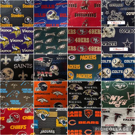 Nfl Fabric Pick Your Team 12 Yard 60 Liquidation Sale 100 Etsy