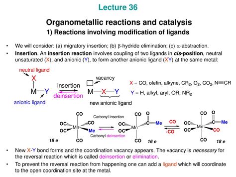 PPT Lecture 36 Organometallic Reactions And Catalysis 1 Reactions