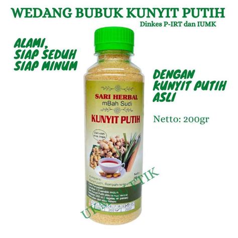 Jual Minuman Tradisional Bubuk Kunyit Putih Alami Di Seller Ukm Bu Etik