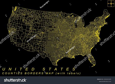 Usa Simple Vector Counties Borders Boundaries Stock Vector (Royalty Free) 2236141345 | Shutterstock