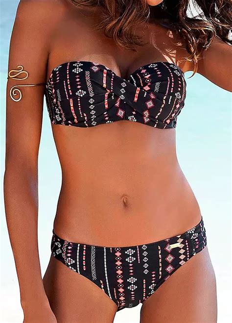 Buffalo Underwired Print Bandeau Bikini Set Freemans