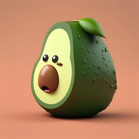 Ai Generado Ilustraci N De Aguacate D Personaje De Dibujos Animados