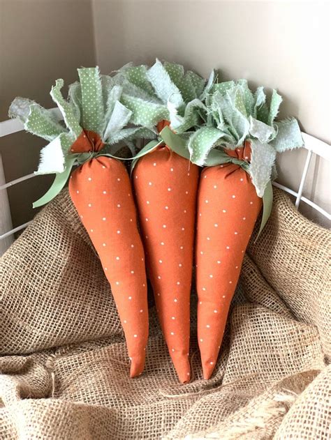 Orange Fabric Carrot Set Plush Carrot Bundle Easter Carrot Stuffed