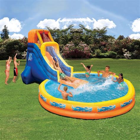 Inflatable Water Slides Waterslide with Giant Oversized Pool Outdoor ...