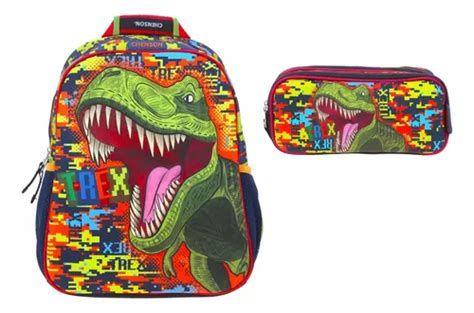 Kit Mochila Y Lapicera Chenson Primaria Dinosaurio T rex 3d Envío gratis