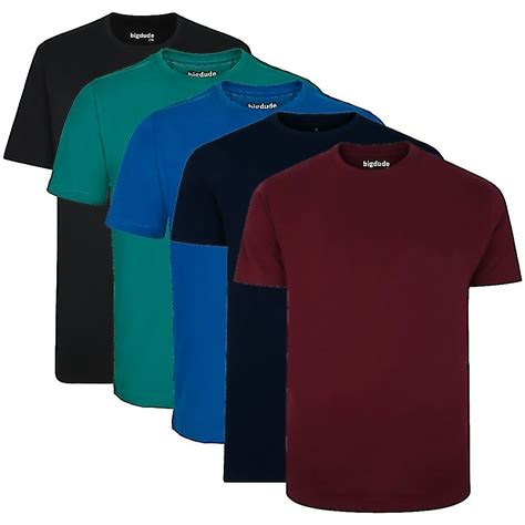 Bigdude 5 Pack Plain T Shirts Bigdude