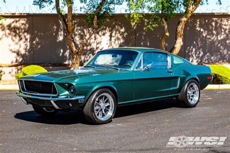 1968 Ford Mustang With 17 American Racing Vn427 In Grey Polished Lip Wheels Wheel