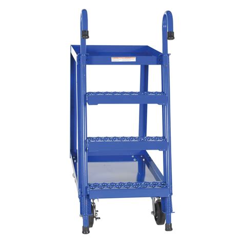 Vestil 2 Shelf Steel Stock Picking Truck Cart Rubber On Steel Wheel