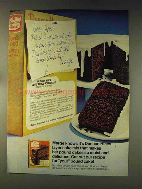 1976 Duncan Hines Devil S Food Deluxe II Cake Mix Ad DG1116