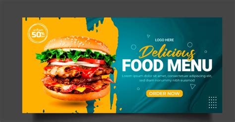 Vector Food Web Banner Social Media Cover Banner Food Advertising