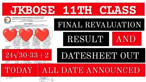 Jkbose Th Class Revaluation Result And Re Examination Schedule