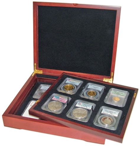 Wooden Coin Display Cases