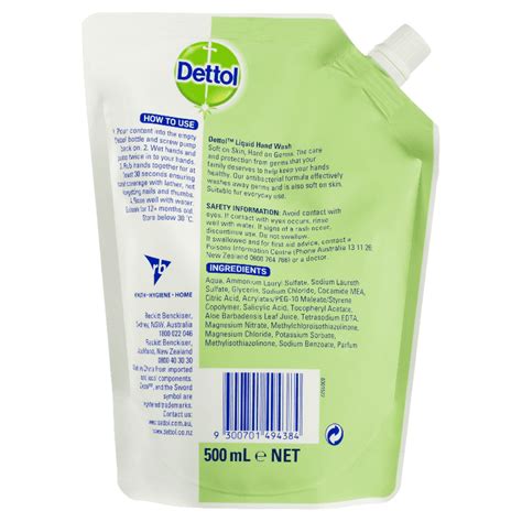 Dettol Liquid Hand Wash Aloe Vera Vitamin E Refill 500mL Allcare