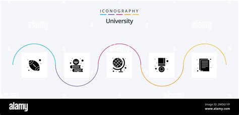 University Glyph 5 Icon Pack Including Files Success Education Medal