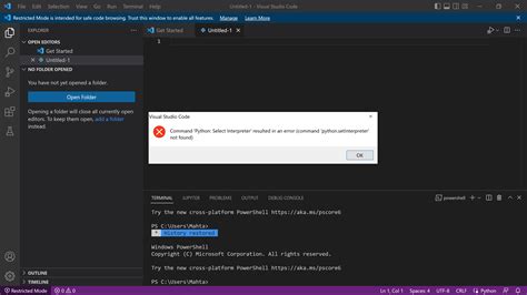 Visual Studio Code Is There A Way To Fix Python Interpreter Error In