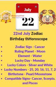 July 22 Zodiac Cancer Traits, Love, Money and Health